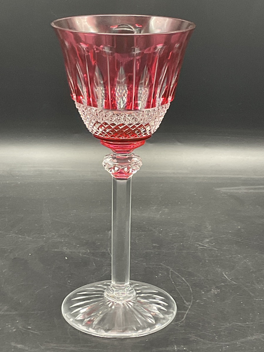 Saint Louis: A Red-tinted, Cut Crystal Roemer Wine Glass, Tommy Model.-photo-8