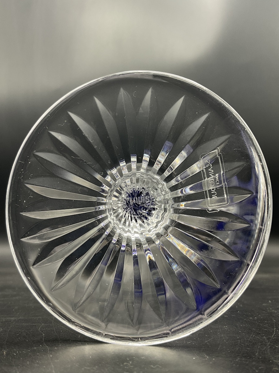 Saint Louis: A Dark Blue, Cut Crystal Roemer Wine Glass, Tommy Model.-photo-1