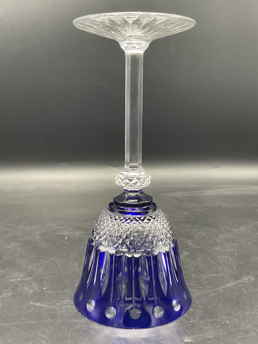 Saint Louis: A Dark Blue, Cut Crystal Roemer Wine Glass, Tommy Model.-photo-2