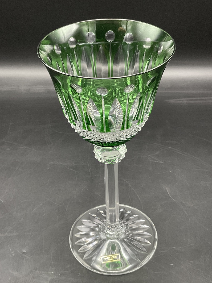Saint Louis: A Green-tinted, Cut-crystal Roemer Wine Glass, Tommy Model.-photo-2