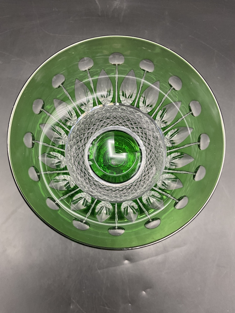 Saint Louis: A Green-tinted, Cut-crystal Roemer Wine Glass, Tommy Model.-photo-3