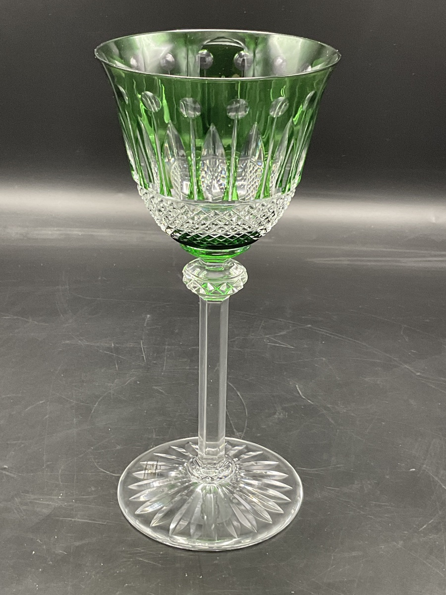 Saint Louis: A Green-tinted, Cut-crystal Roemer Wine Glass, Tommy Model.-photo-6