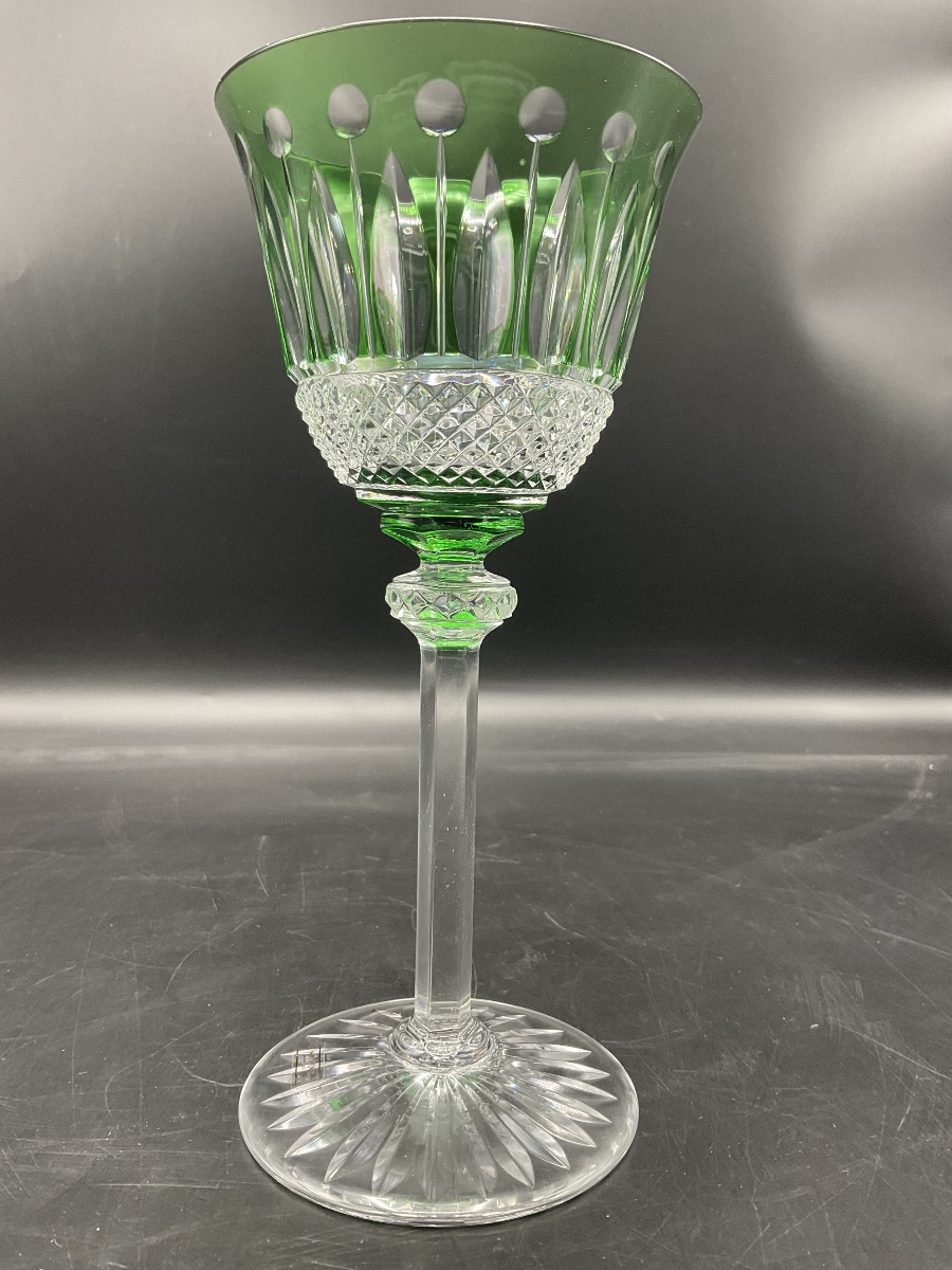 Saint Louis: A Green-tinted, Cut-crystal Roemer Wine Glass, Tommy Model.-photo-8