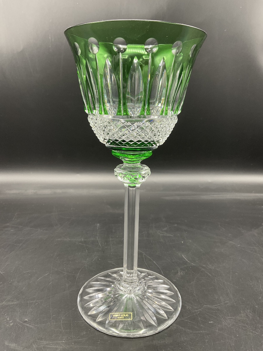 Saint Louis: A Green-tinted, Cut-crystal Roemer Wine Glass, Tommy Model.