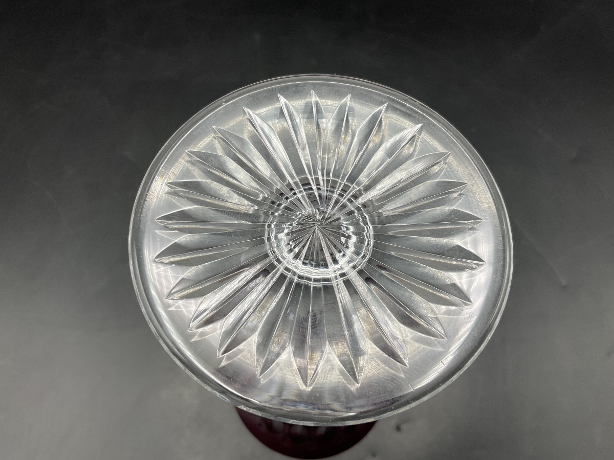 Saint Louis: A Tommy-style, Parma-colored, Cut Crystal Roemer Wine Glass.-photo-3