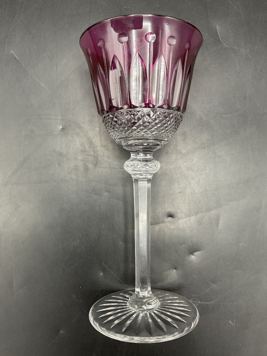 Saint Louis: A Tommy-style, Parma-colored, Cut Crystal Roemer Wine Glass.-photo-4