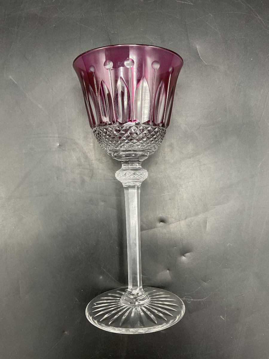 Saint Louis: A Tommy-style, Parma-colored, Cut Crystal Roemer Wine Glass.-photo-5