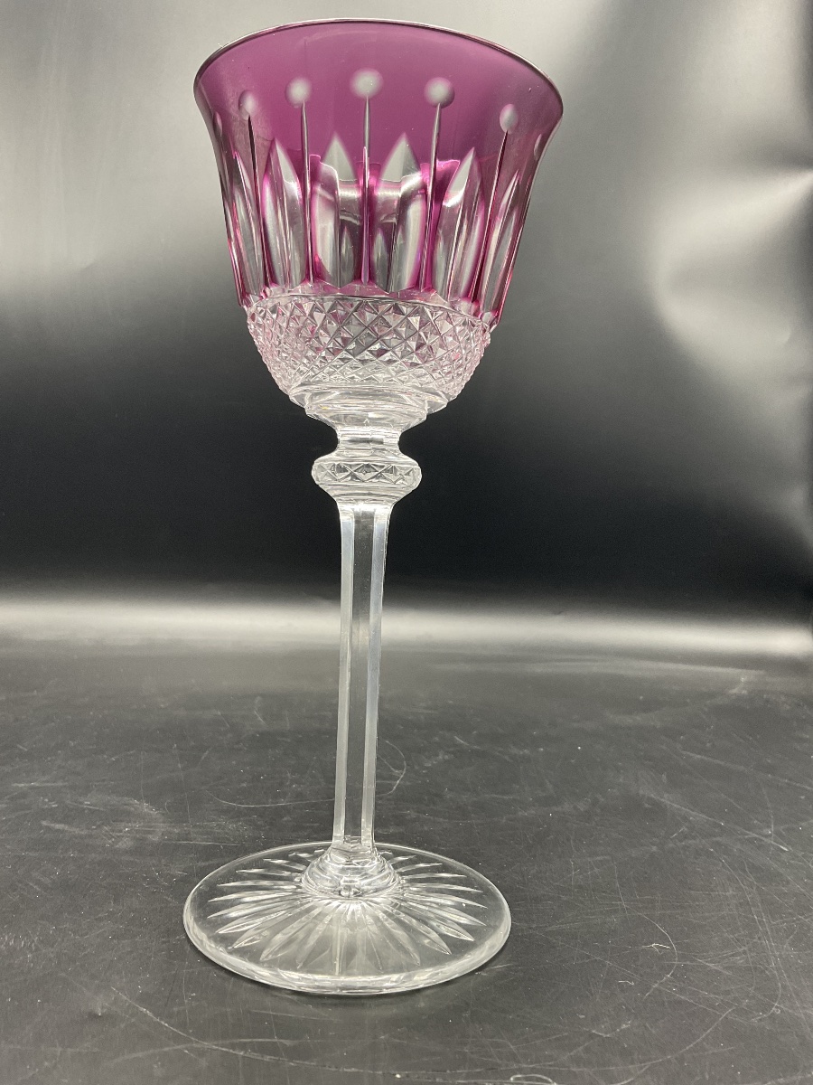 Saint Louis: A Tommy-style, Parma-colored, Cut Crystal Roemer Wine Glass.-photo-7