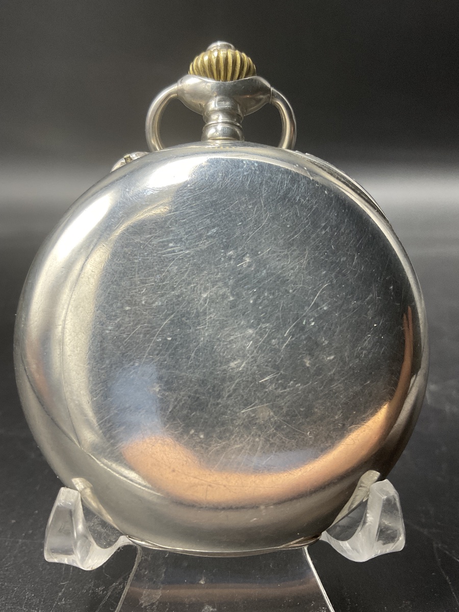 Solid Silver Doctor's Pulsometer Pocket Watch By J. Auricoste.-photo-1