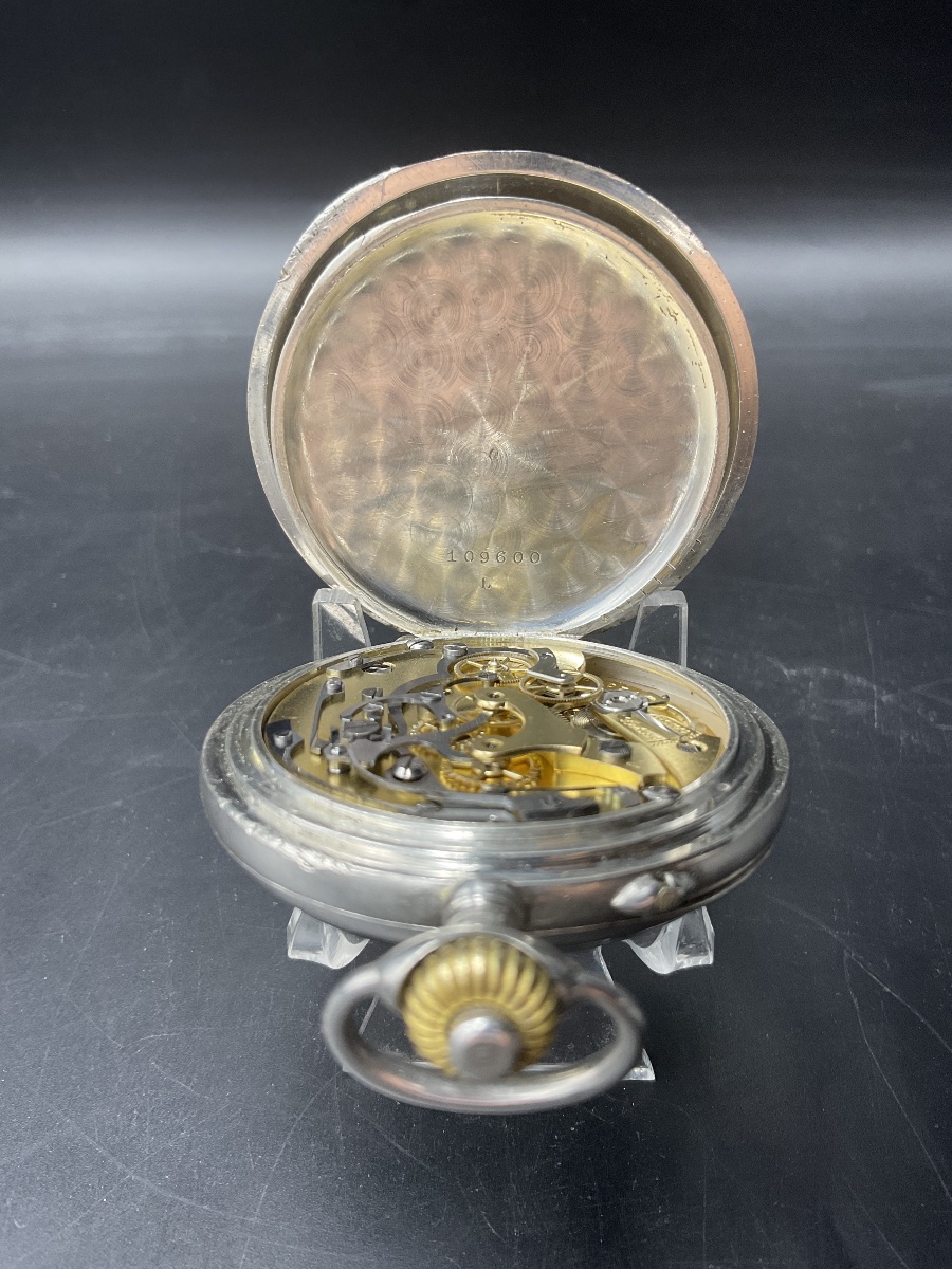 Solid Silver Doctor's Pulsometer Pocket Watch By J. Auricoste.-photo-3