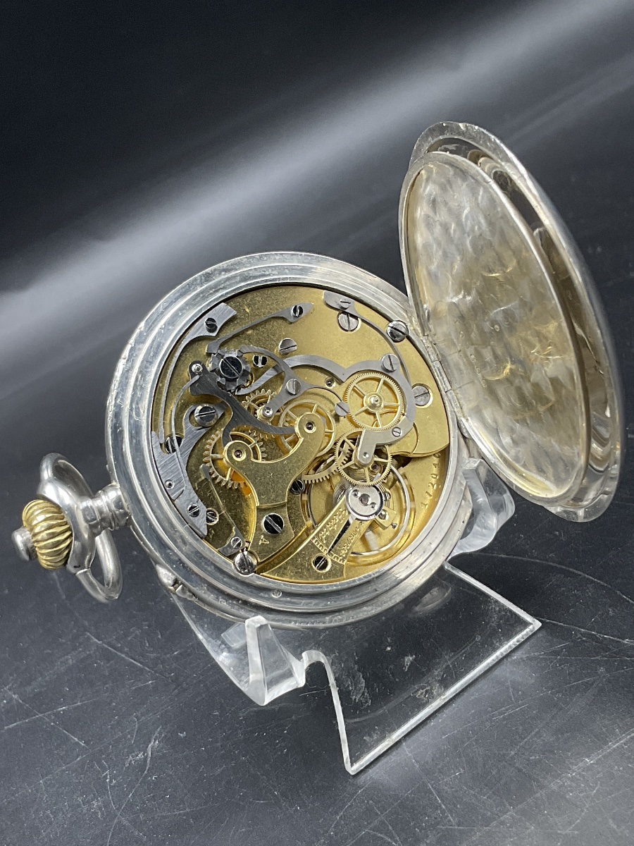 Solid Silver Doctor's Pulsometer Pocket Watch By J. Auricoste.-photo-5