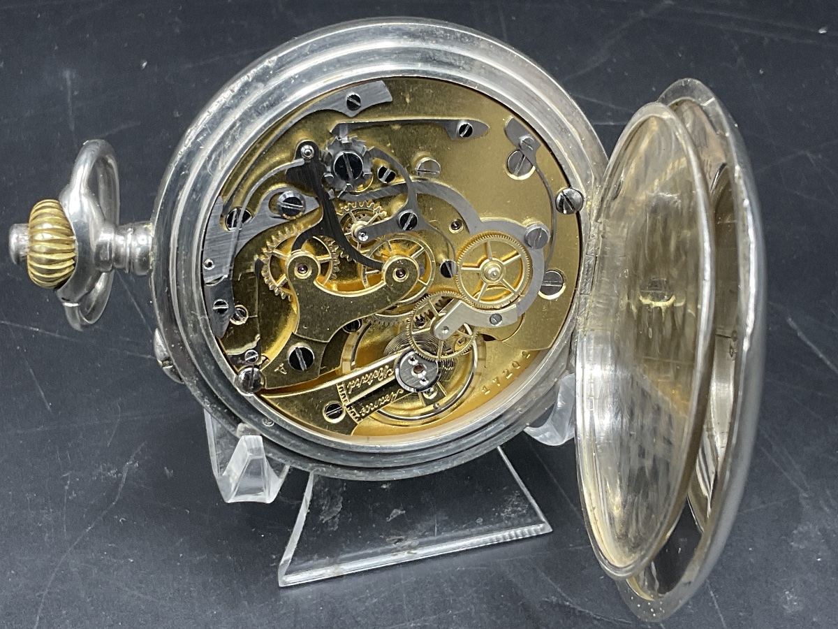 Solid Silver Doctor's Pulsometer Pocket Watch By J. Auricoste.-photo-6
