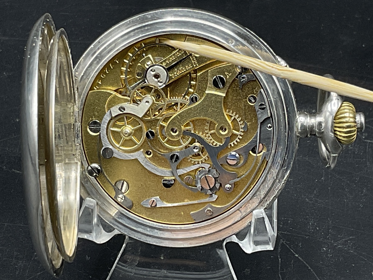 Solid Silver Doctor's Pulsometer Pocket Watch By J. Auricoste.-photo-8
