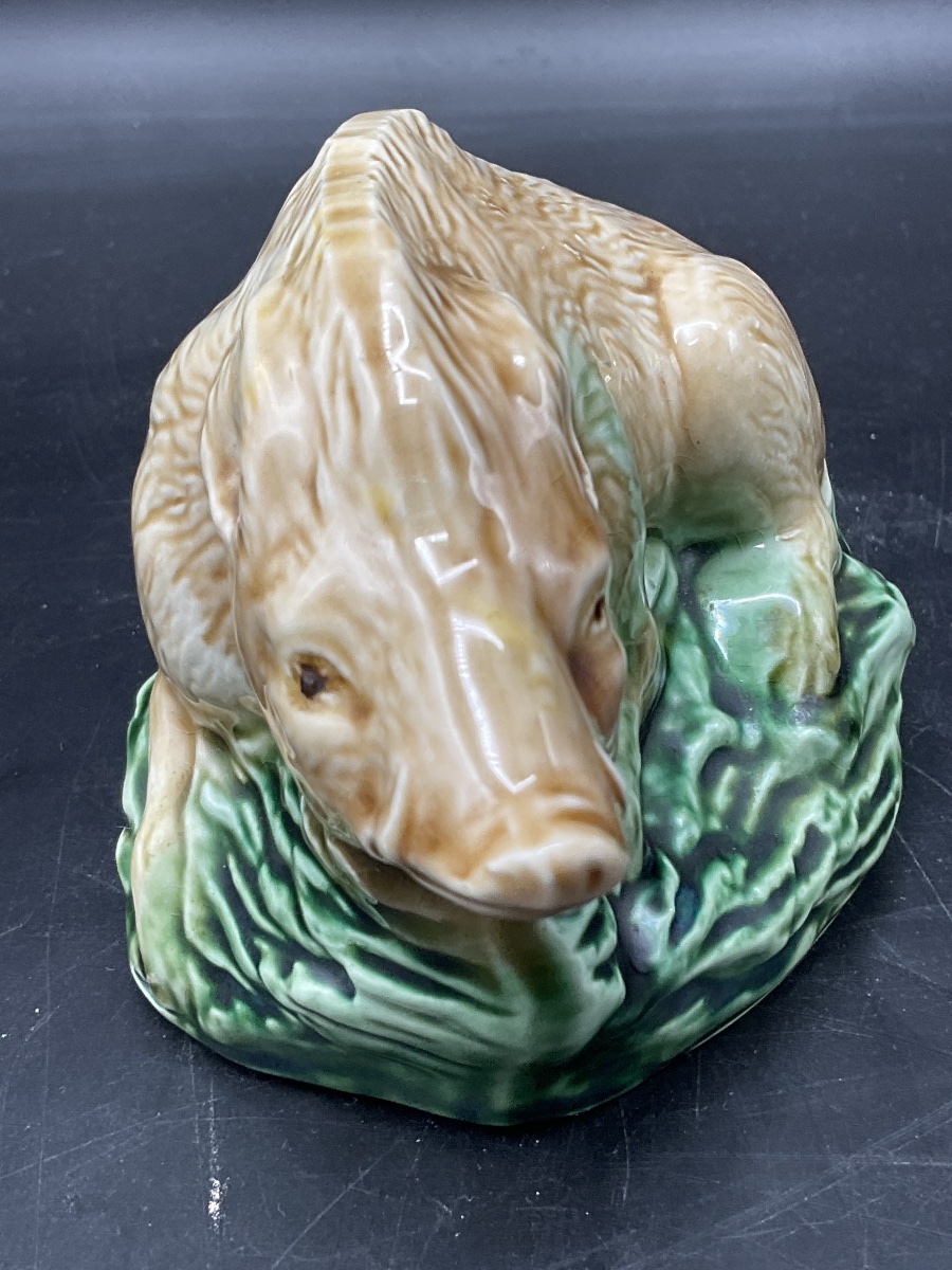 A Polychrome Slip-glazed Piggy Bank From The Onnaing Factory Depicting A Wild Boar.-photo-4