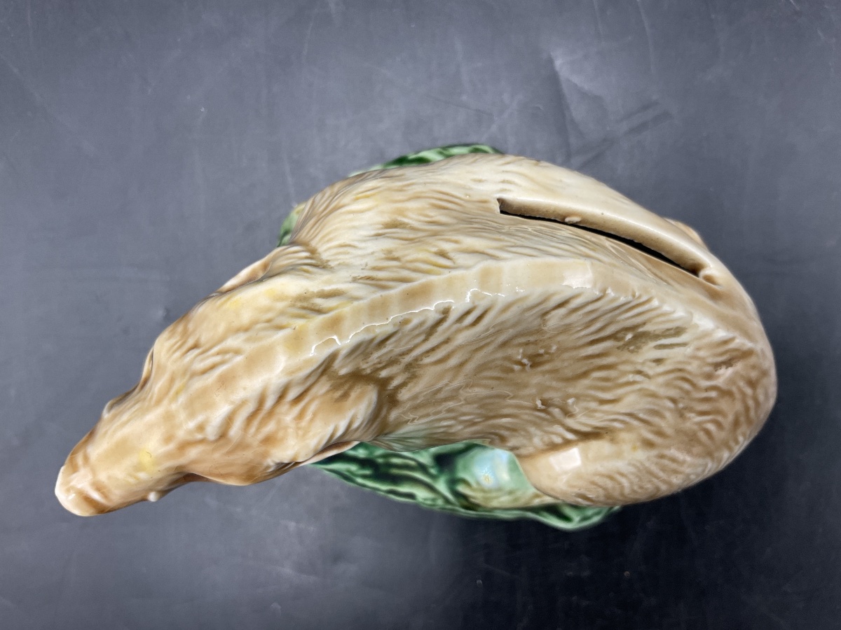 A Polychrome Slip-glazed Piggy Bank From The Onnaing Factory Depicting A Wild Boar.-photo-3