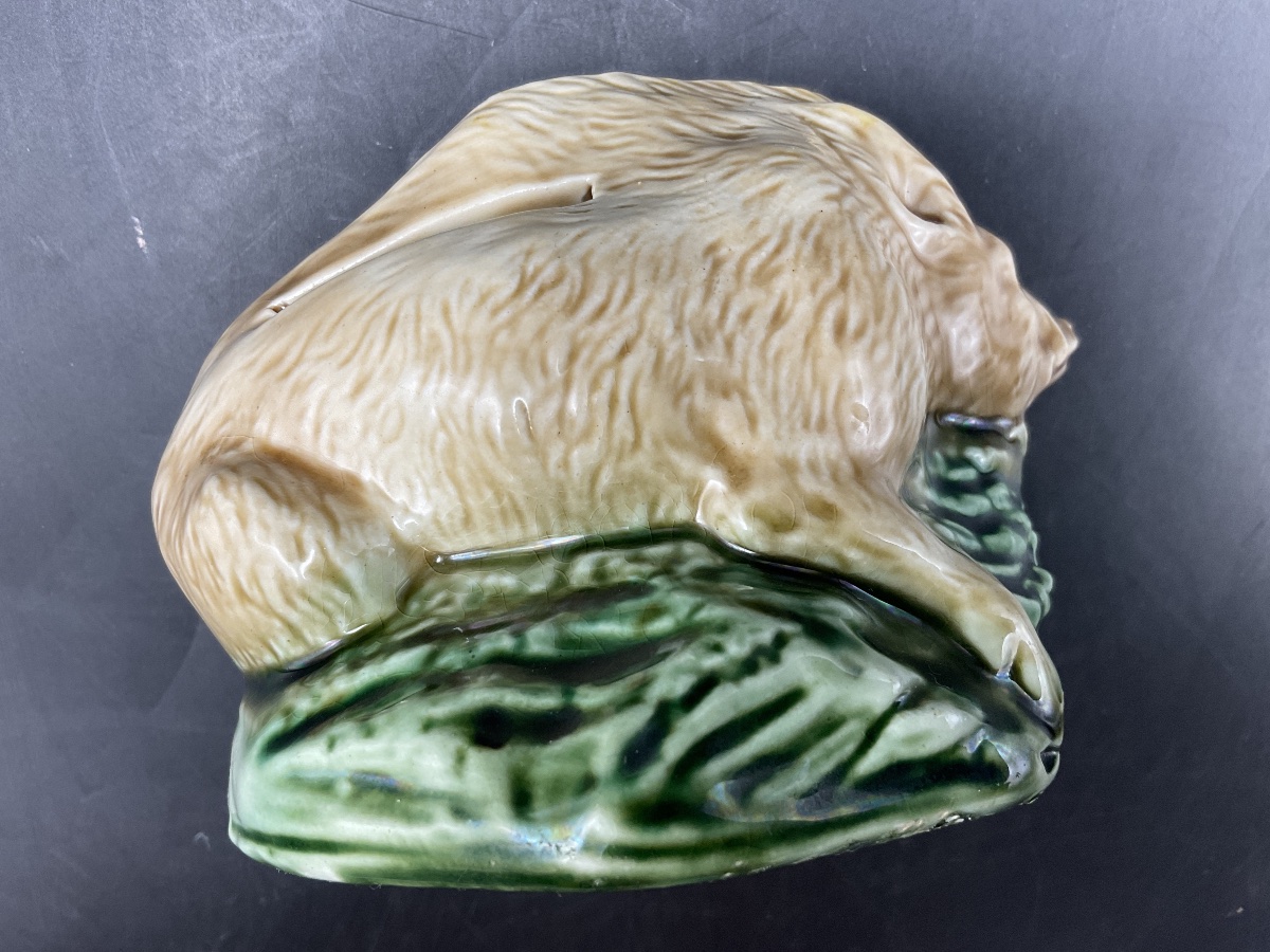 A Polychrome Slip-glazed Piggy Bank From The Onnaing Factory Depicting A Wild Boar.-photo-5
