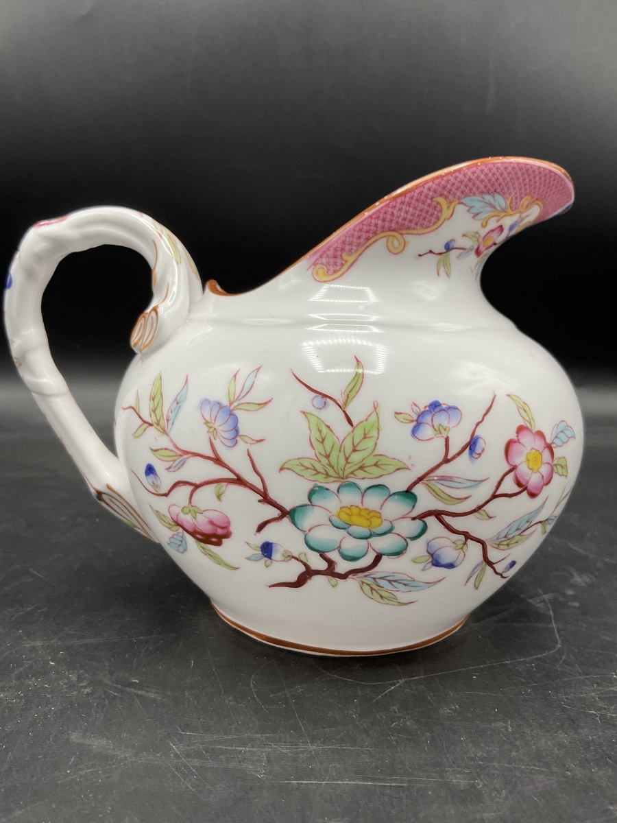 Milk Jug Or Creamer Made Of Polychrome Sarreguemines Porcelain, With A Minton-printed Design.-photo-3