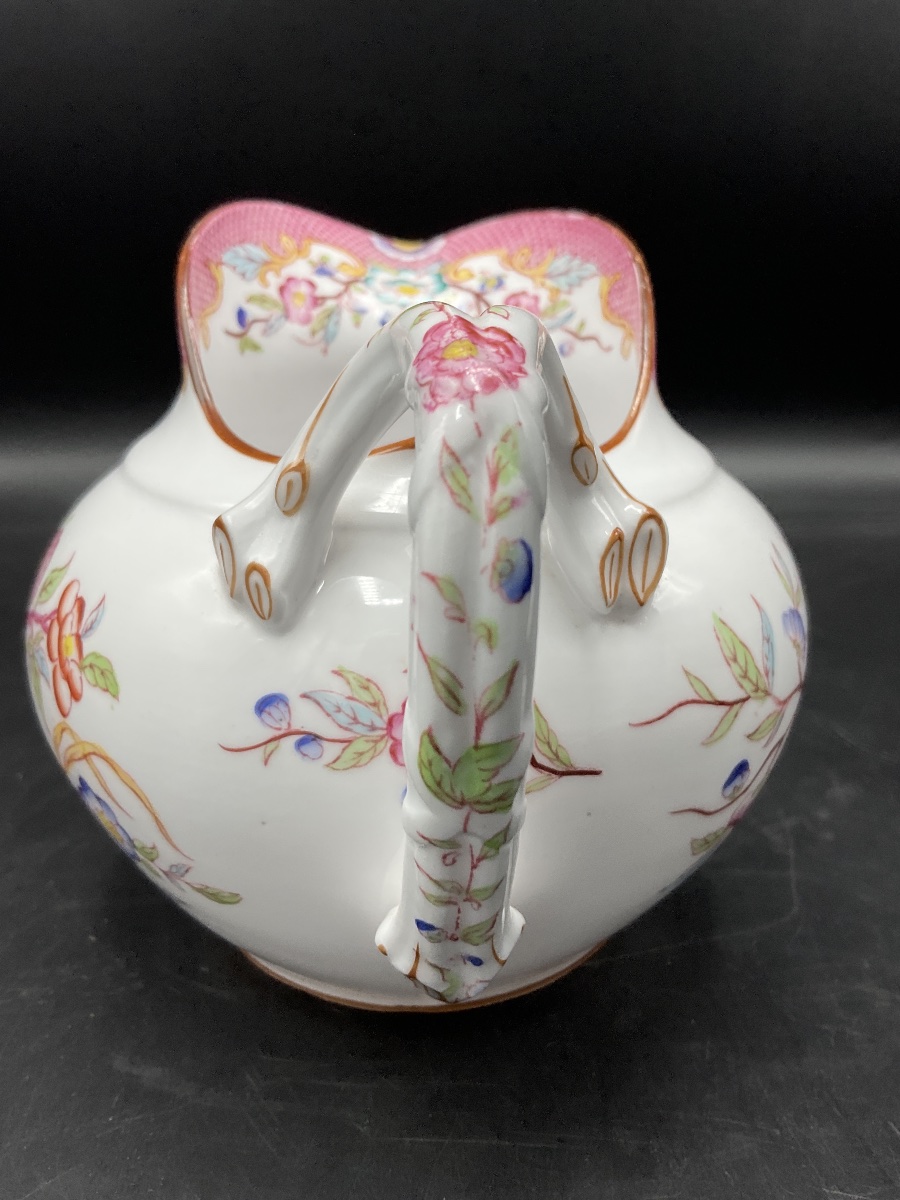 Milk Jug Or Creamer Made Of Polychrome Sarreguemines Porcelain, With A Minton-printed Design.-photo-4