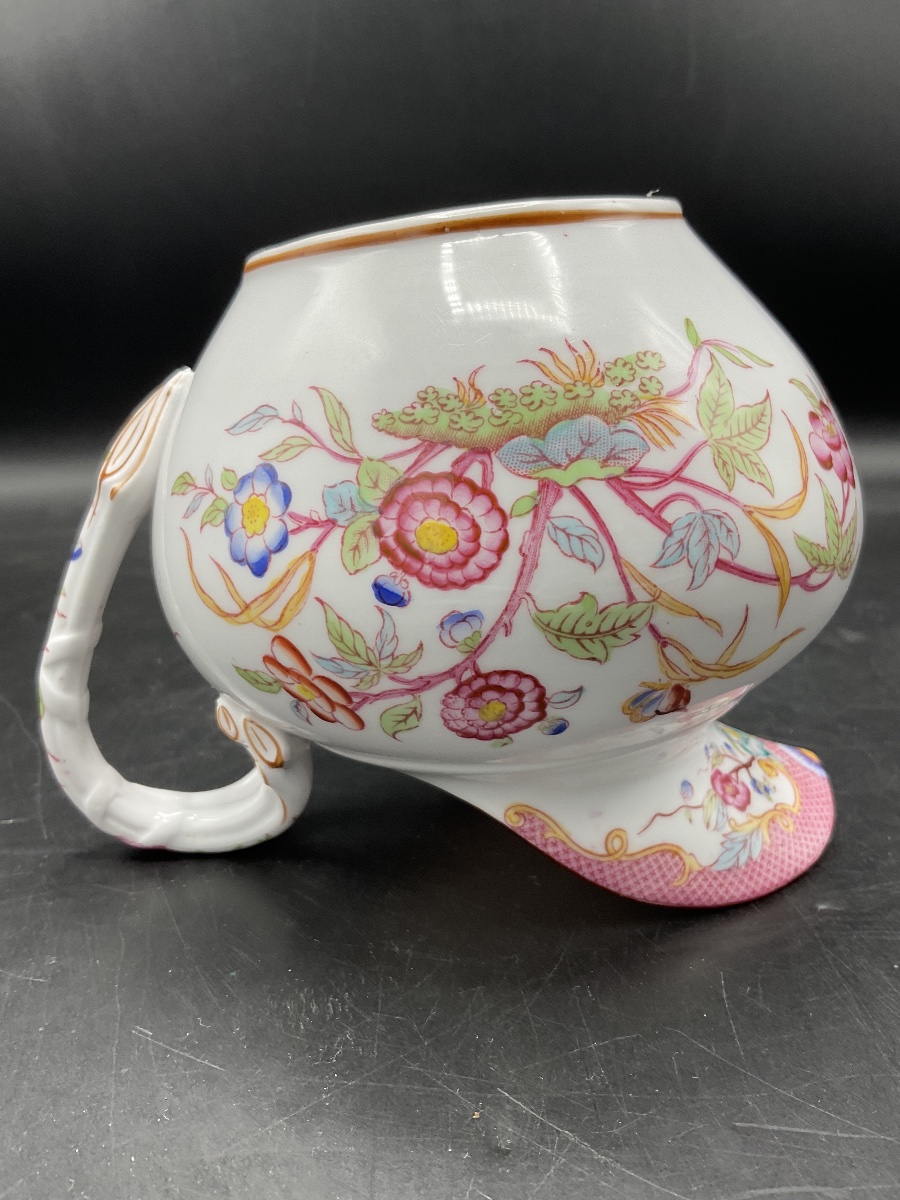 Milk Jug Or Creamer Made Of Polychrome Sarreguemines Porcelain, With A Minton-printed Design.-photo-4