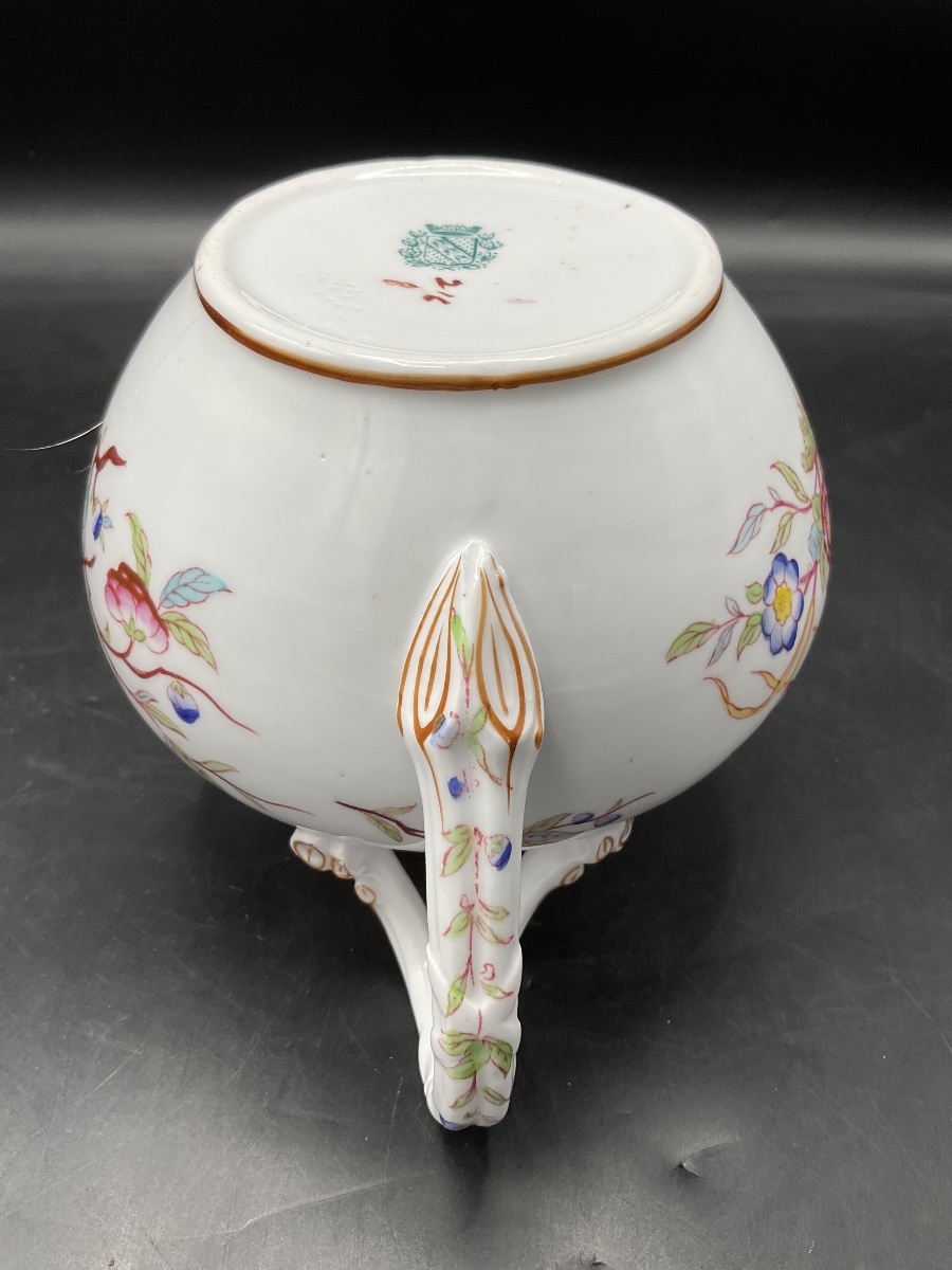 Milk Jug Or Creamer Made Of Polychrome Sarreguemines Porcelain, With A Minton-printed Design.-photo-6