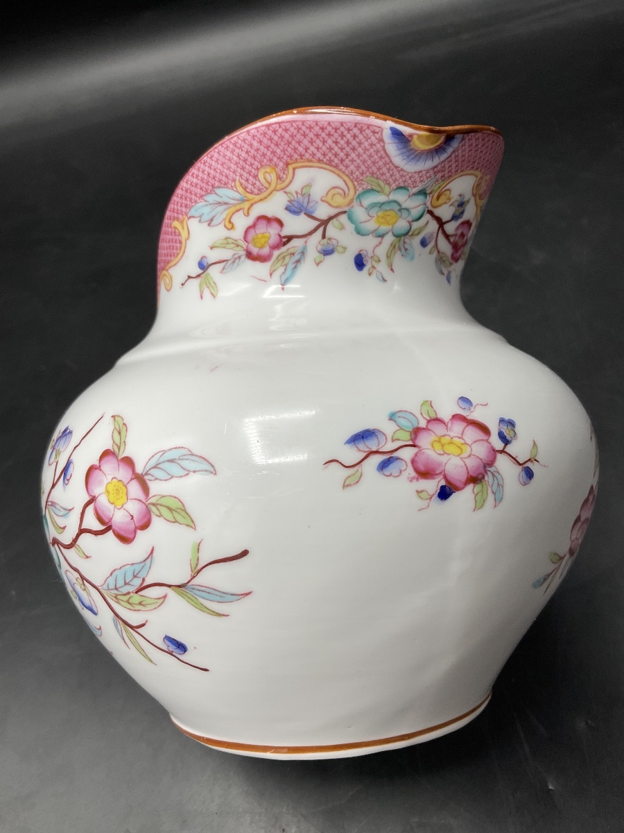 Milk Jug Or Creamer Made Of Polychrome Sarreguemines Porcelain, With A Minton-printed Design.-photo-8