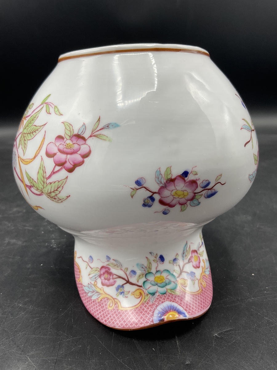 Pot à lait ou crémier en porcelaine polychrome de Sarreguemines, Décor Minton imprimé.-photo-6