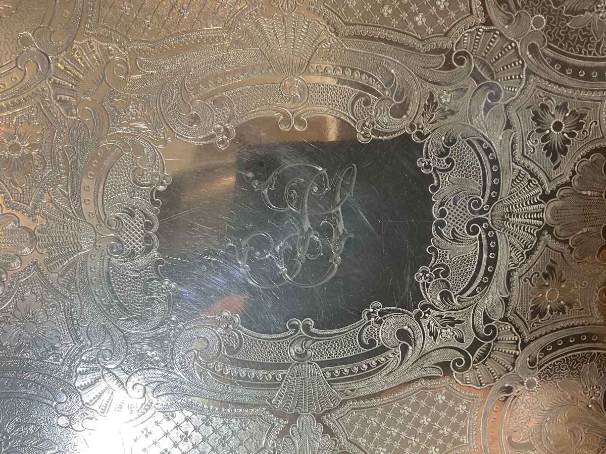 Kindberg Henry Metal Serving Tray Lined With Two Sheets Of Silversmith's Silver: Charles X.-photo-2