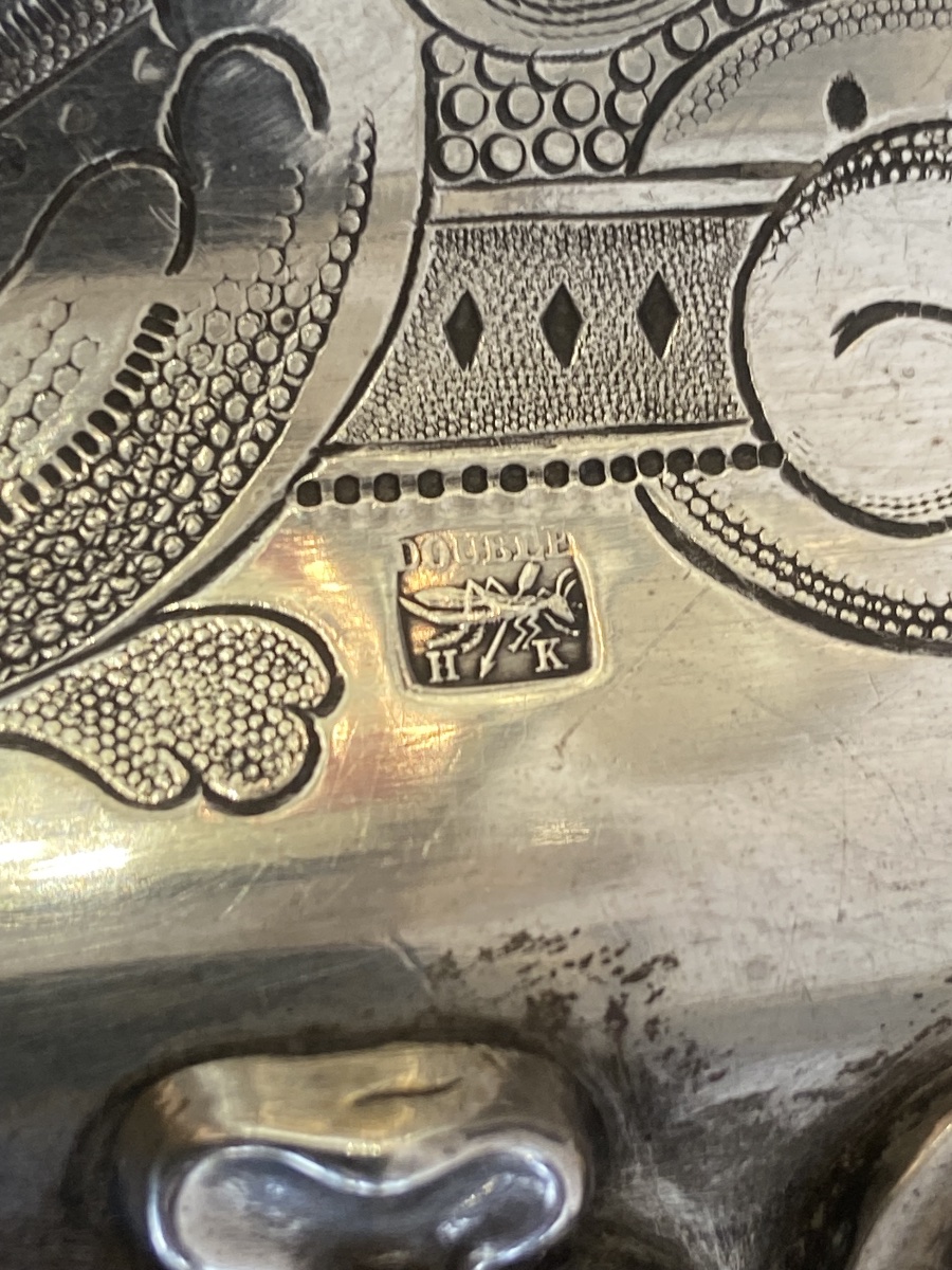 Kindberg Henry Metal Serving Tray Lined With Two Sheets Of Silversmith's Silver: Charles X.-photo-3