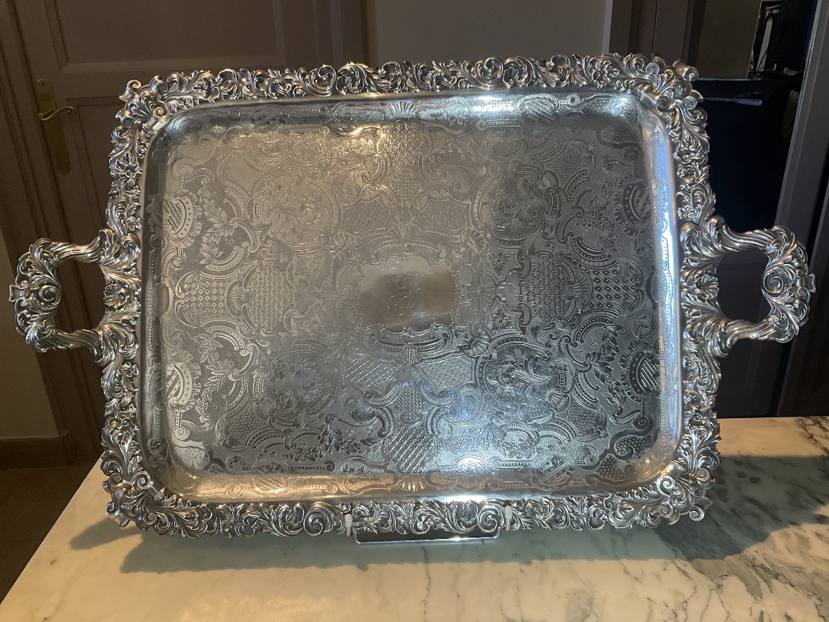 Kindberg Henry Metal Serving Tray Lined With Two Sheets Of Silversmith's Silver: Charles X.