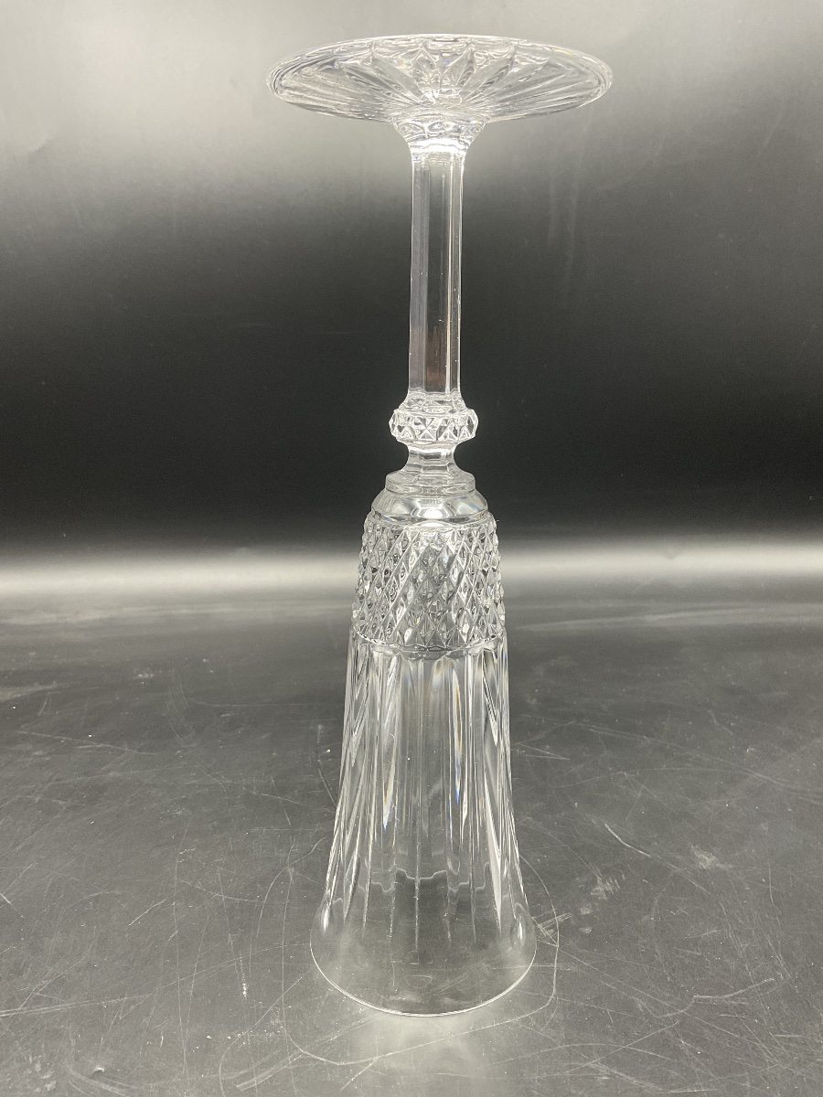 Saint Louis Set Of Six Hand-blown Clear Cut Crystal Champagne Flutes, "tommy" Model.-photo-2