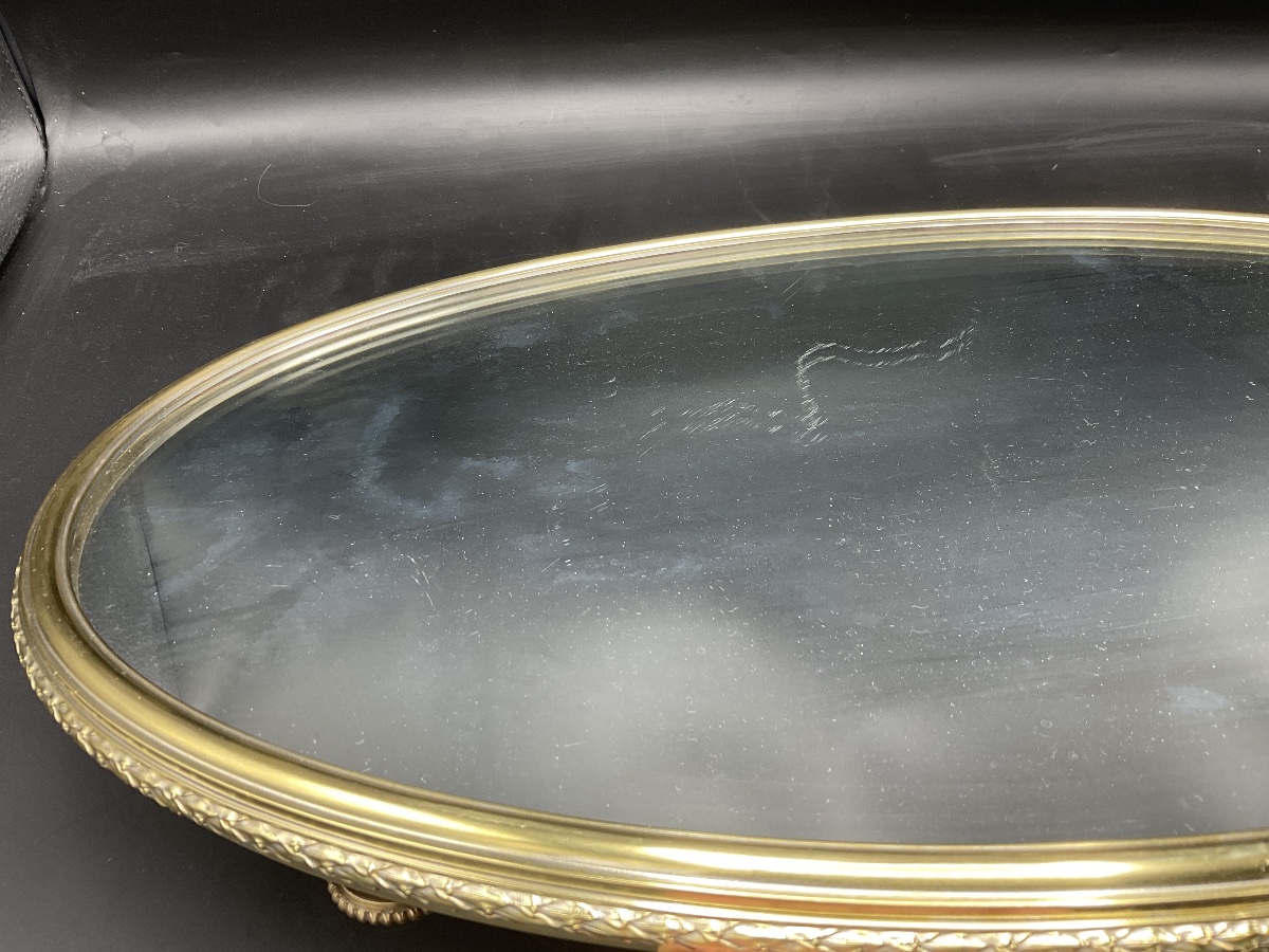 Mainly Louis XVI-style Table Or Centerpiece, Oval In Shape With A Mirrored Back.-photo-7