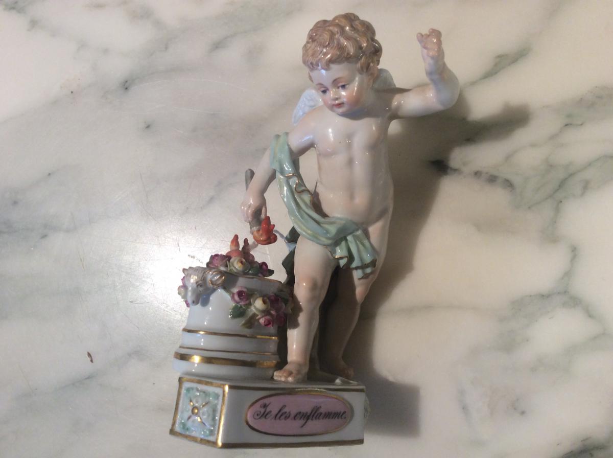 Meissen Porcelain: Angel With A Flare (i The Ignite.)-photo-2