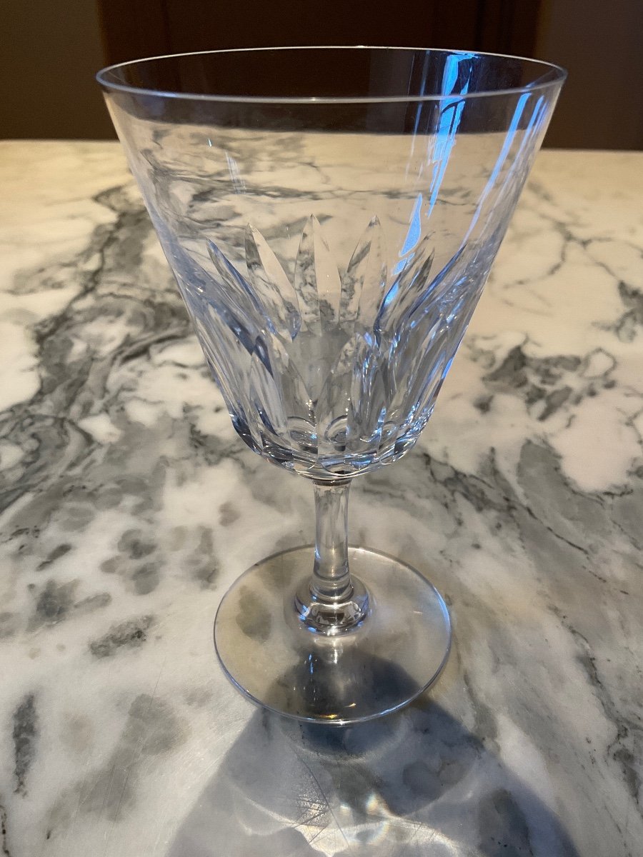 Onze Verres à Vin Blanc En Cristal De Baccarat Modèle Côte-azur.-photo-1