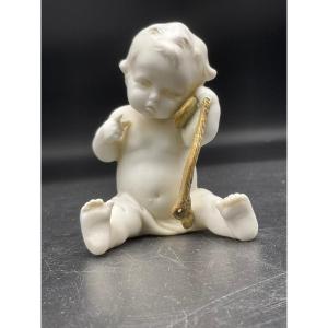 Biscuit From The Müller Manufacture Representing A Little Boy Sitting Listening To A Pocket Watch.