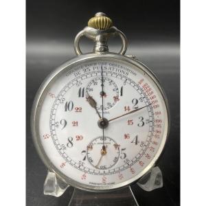 Montre à gousset ou de poche de médecin pulsomètre en argent massif de marque J. AURICOSTE.