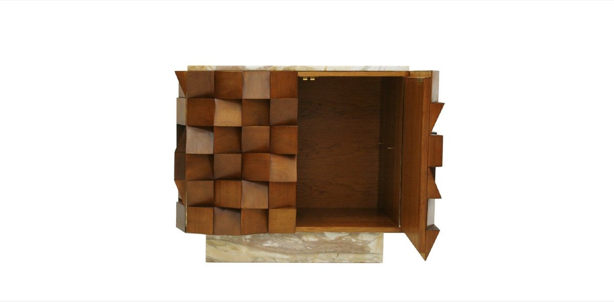 Pair Of Sculptural Italian Cabinets / Chests Of Drawers-photo-4