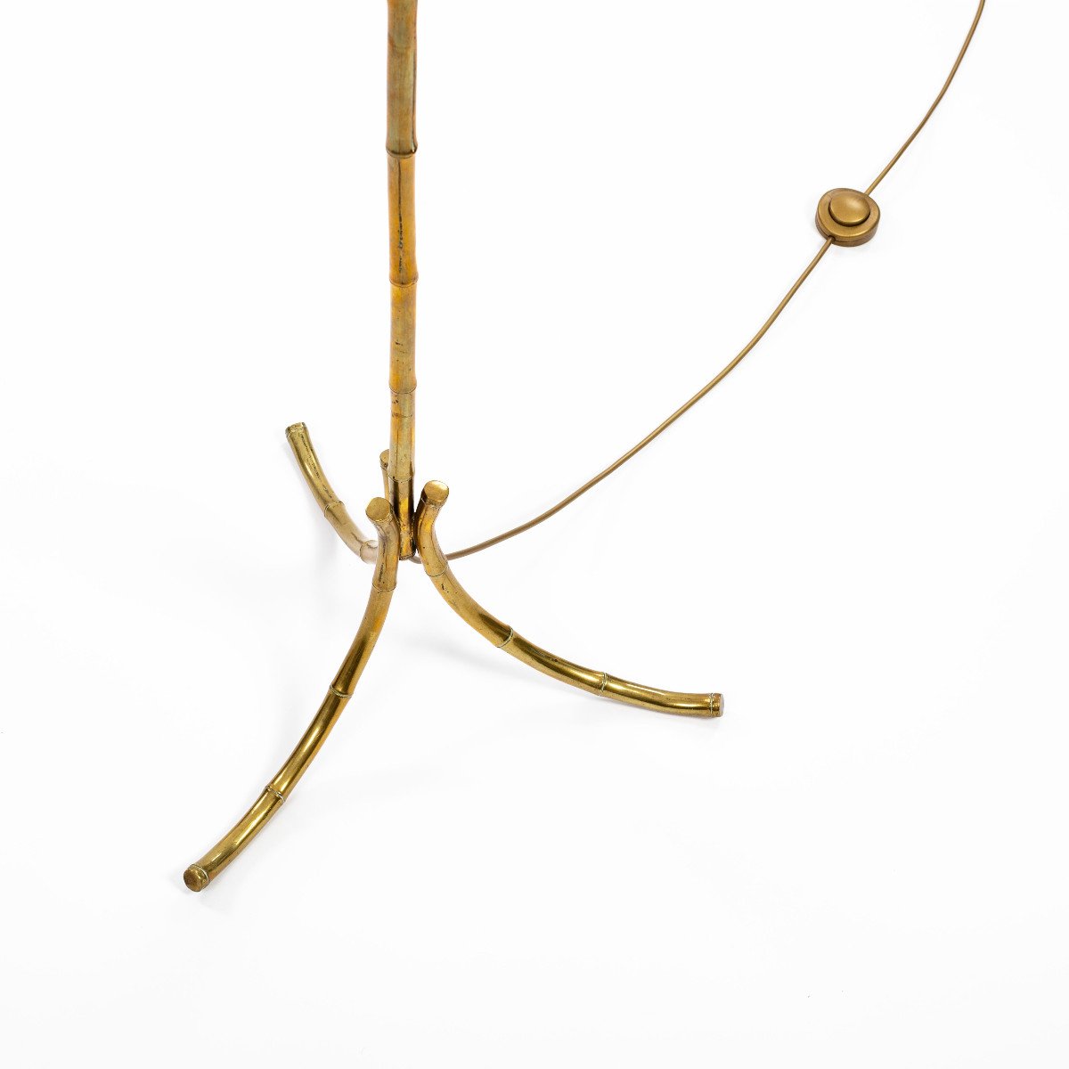 French Mid-century Bronze Faux Bamboo Floor Lamp By Maison Baguès, 1960s-photo-3
