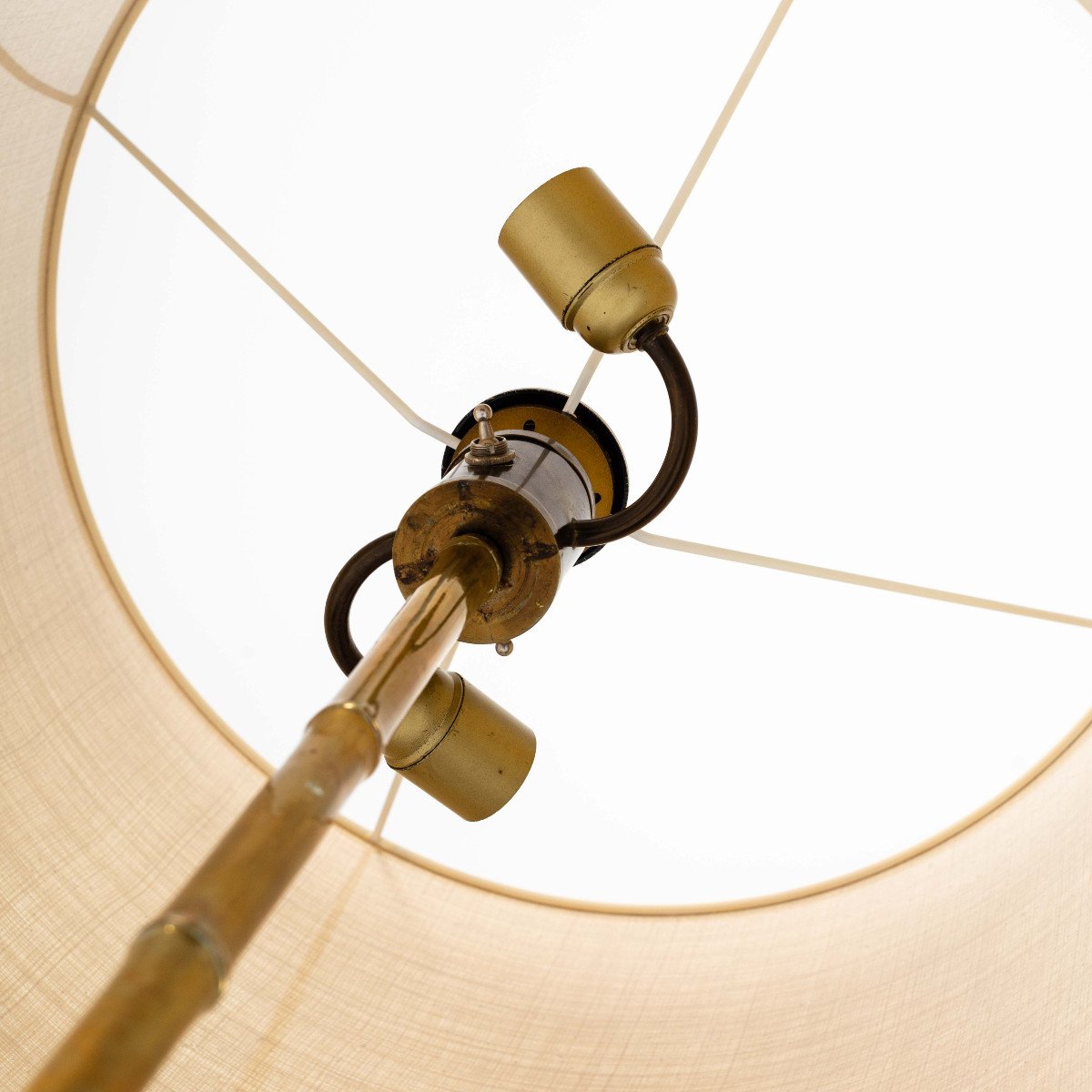 French Mid-century Bronze Faux Bamboo Floor Lamp By Maison Baguès, 1960s-photo-1