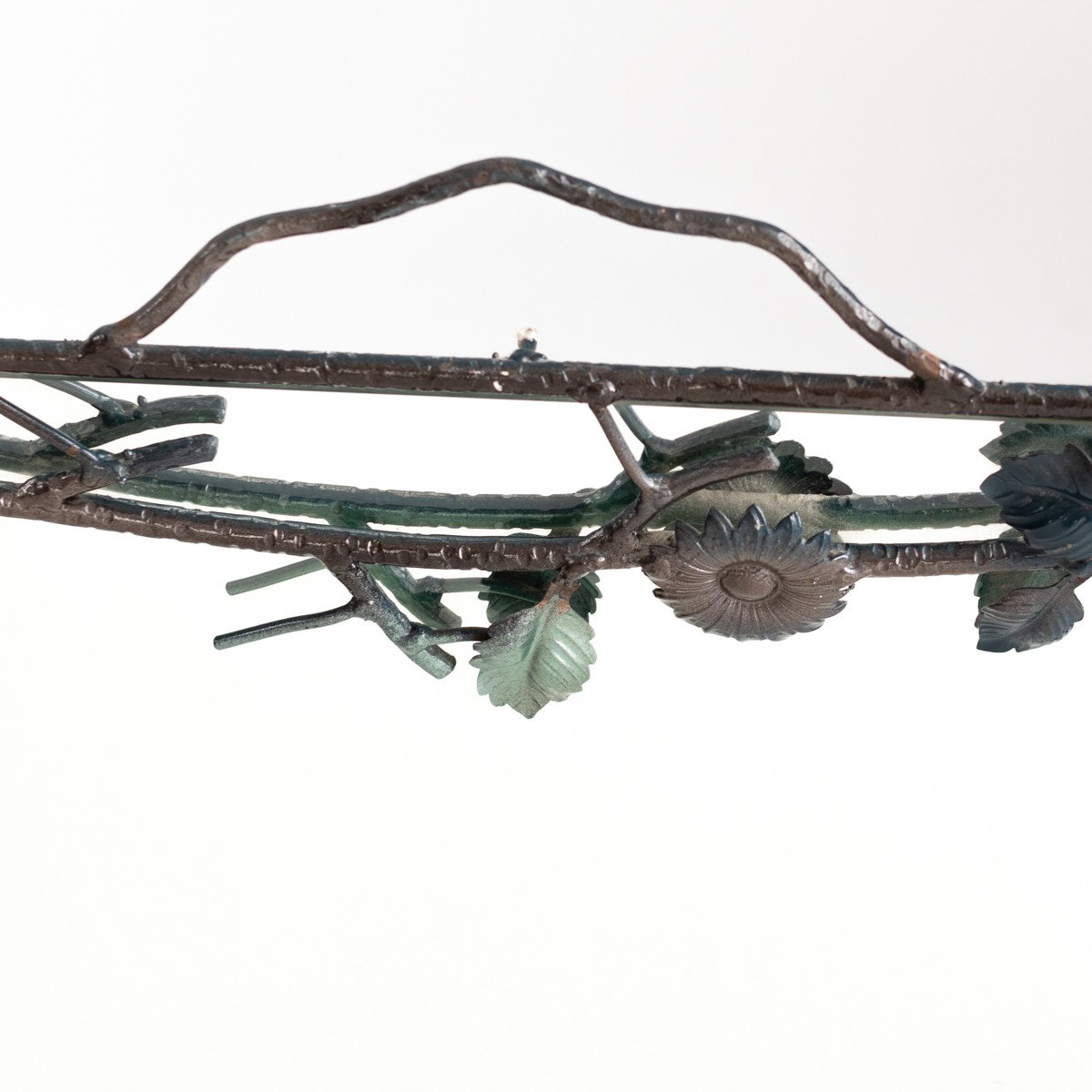 French Midcentury Bronze Naturalistic Designed Mirror For Lanvin Paris, 1970s-photo-2