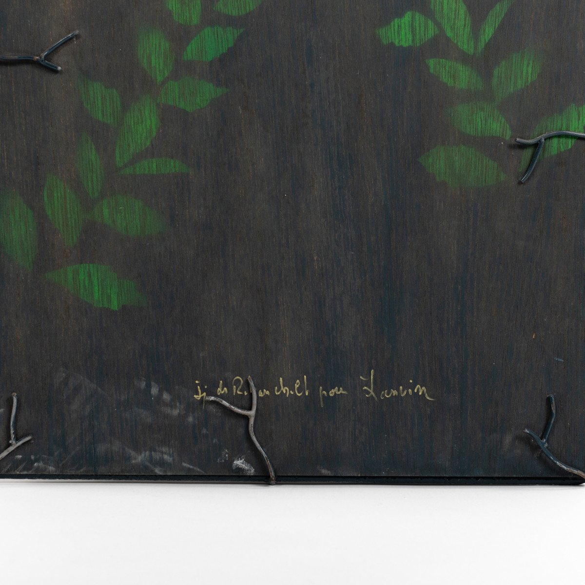 French Midcentury Bronze Naturalistic Designed Mirror For Lanvin Paris, 1970s-photo-4