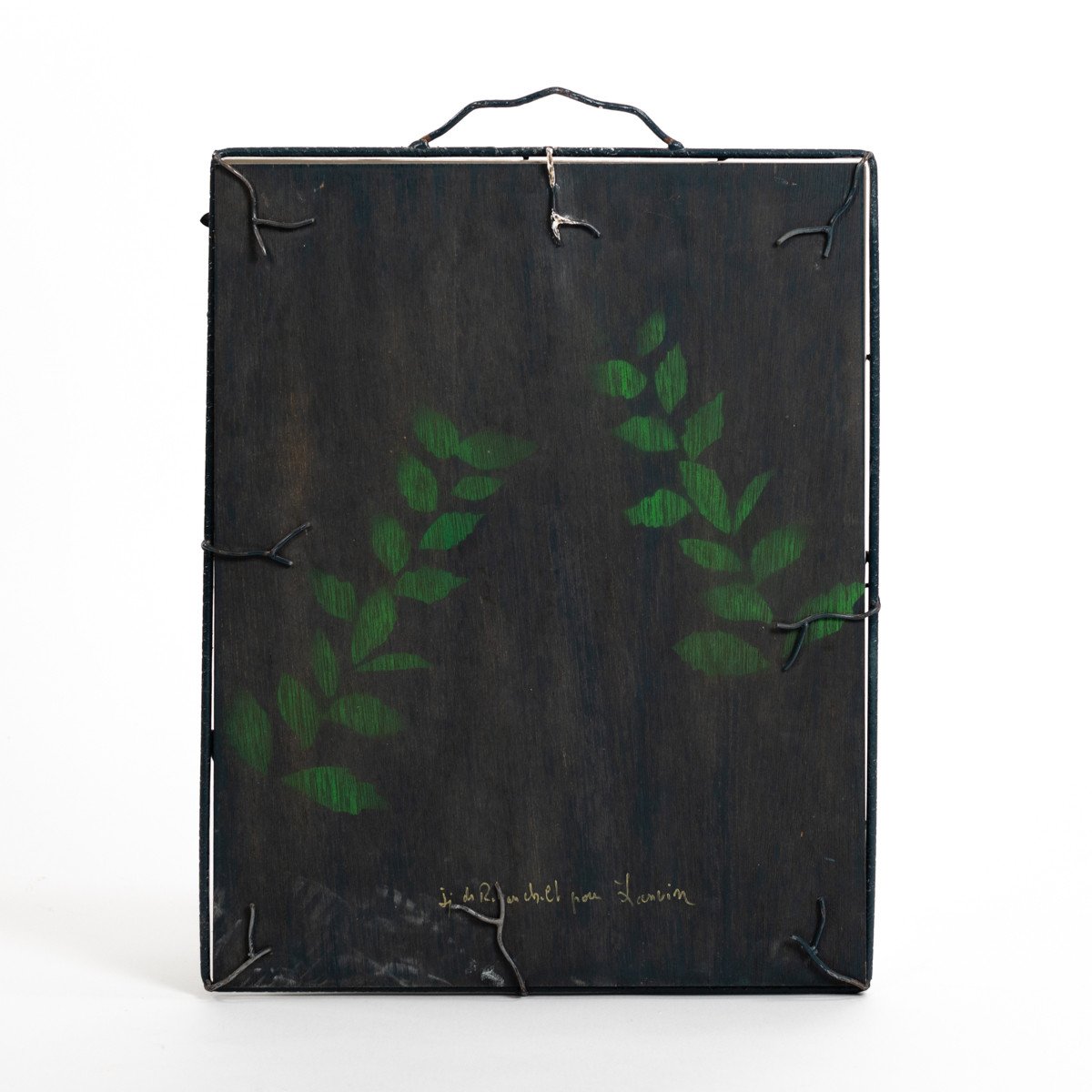 French Midcentury Bronze Naturalistic Designed Mirror For Lanvin Paris, 1970s-photo-5