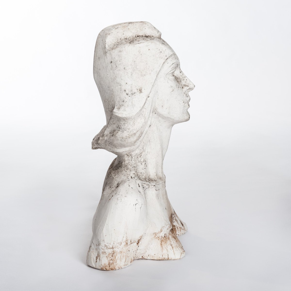 Buste féminin moderne en plâtre blanc de Lucita Latorre, 1991-photo-4