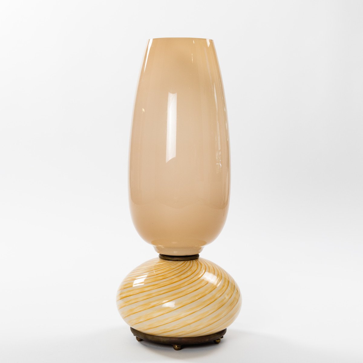 Paire de lampes de table en verre de Murano du milieu du siècle par Venini 1970-photo-4