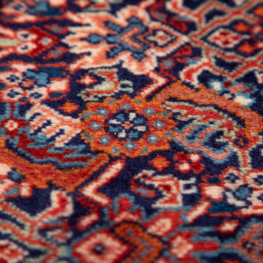 Tapis noué à la main de Sarough dans une magnifique couleur rouge-bleu Composition Perse 1960-photo-3