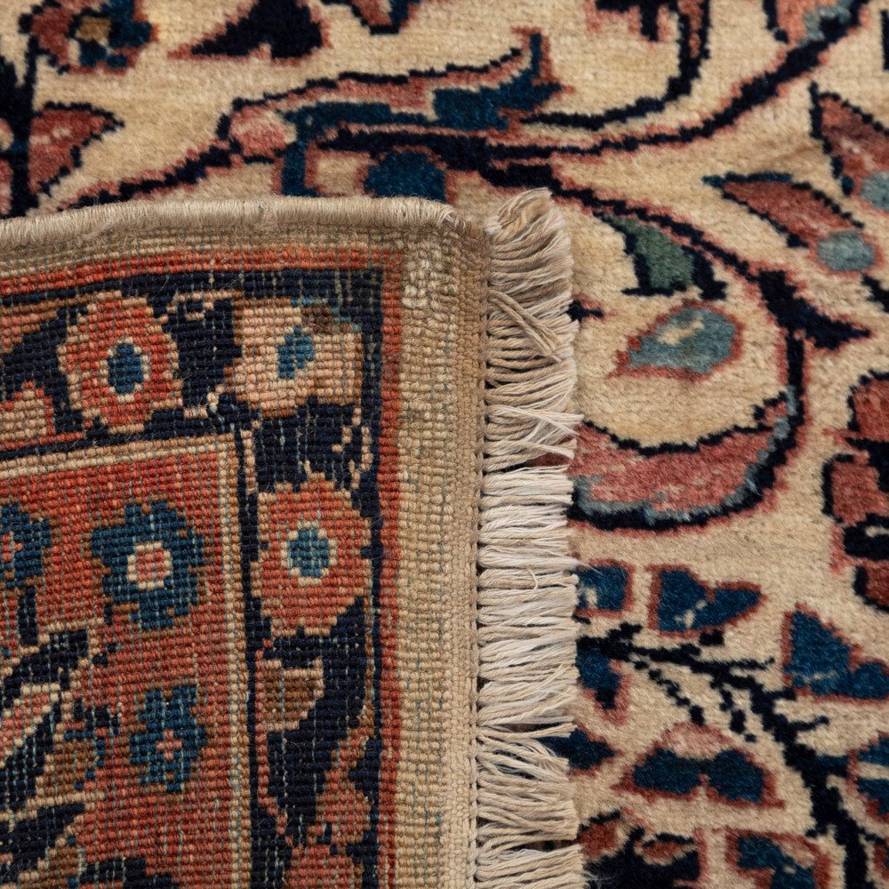 Hand-knotted Vintage Sarough Carpet In A Wonderful Blackberry-beige Colour Composition Persia 1940s-photo-4