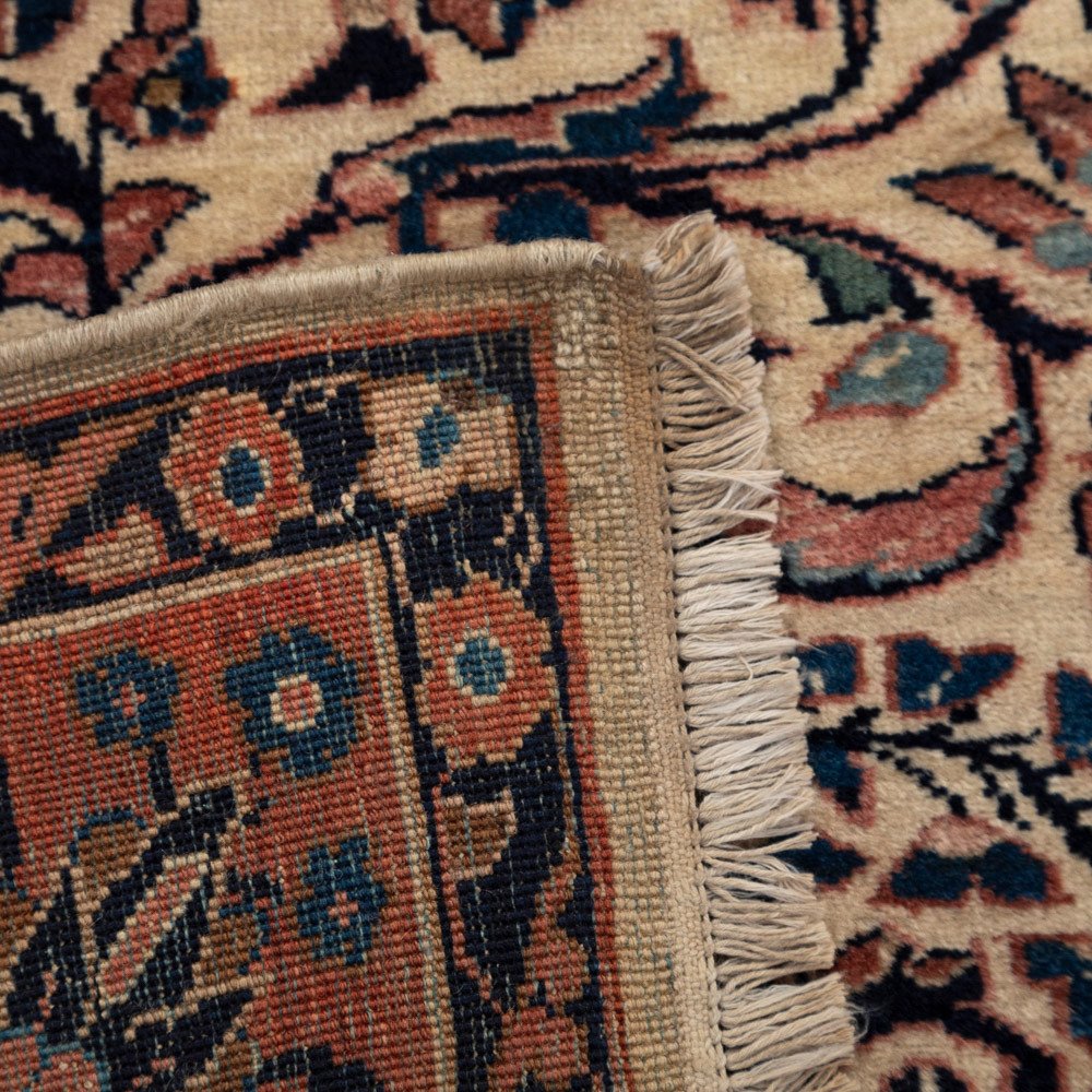 Hand-knotted Vintage Sarough Carpet In A Wonderful Blackberry-beige Colour Composition Persia 1940s-photo-1