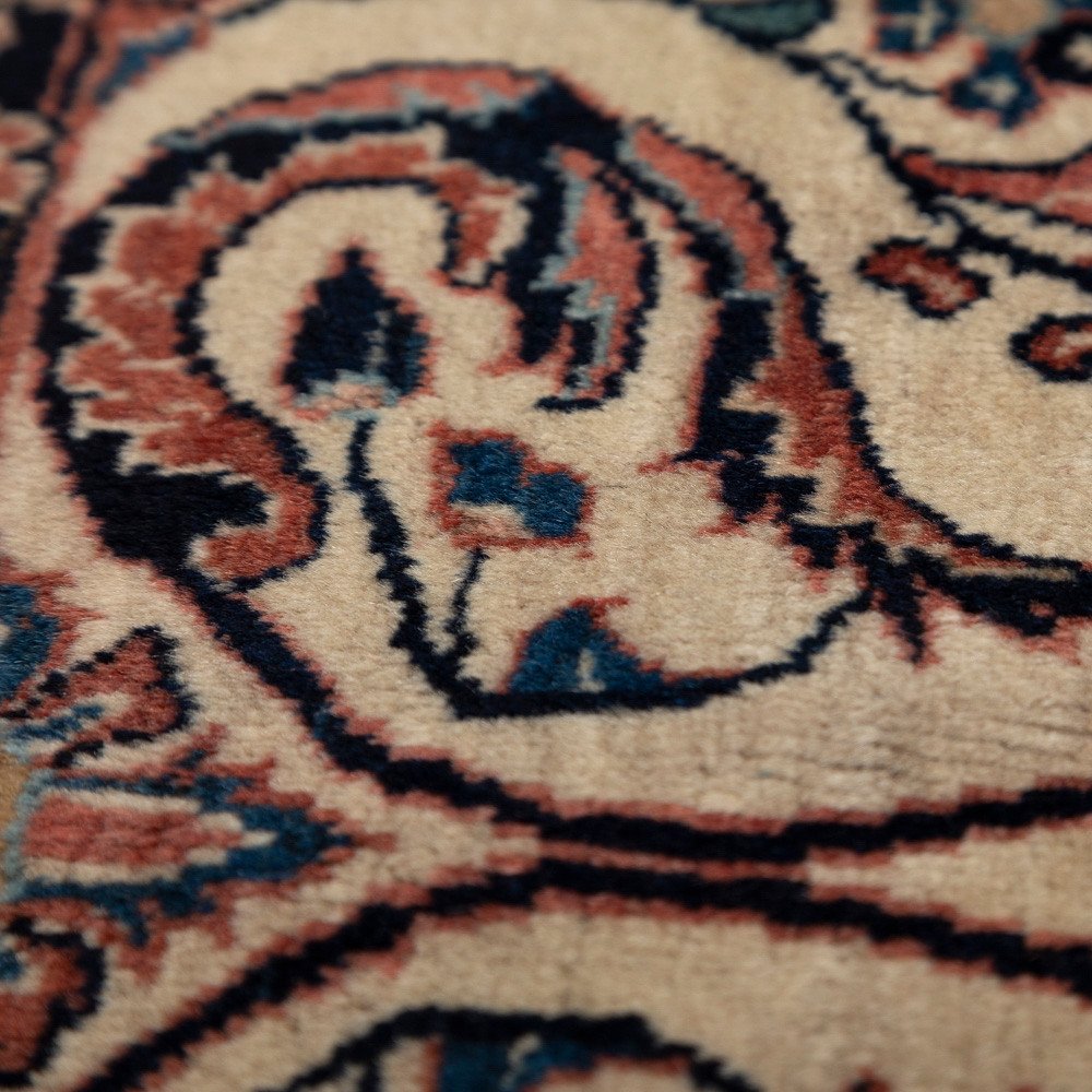 Hand-knotted Vintage Sarough Carpet In A Wonderful Blackberry-beige Colour Composition Persia 1940s-photo-2