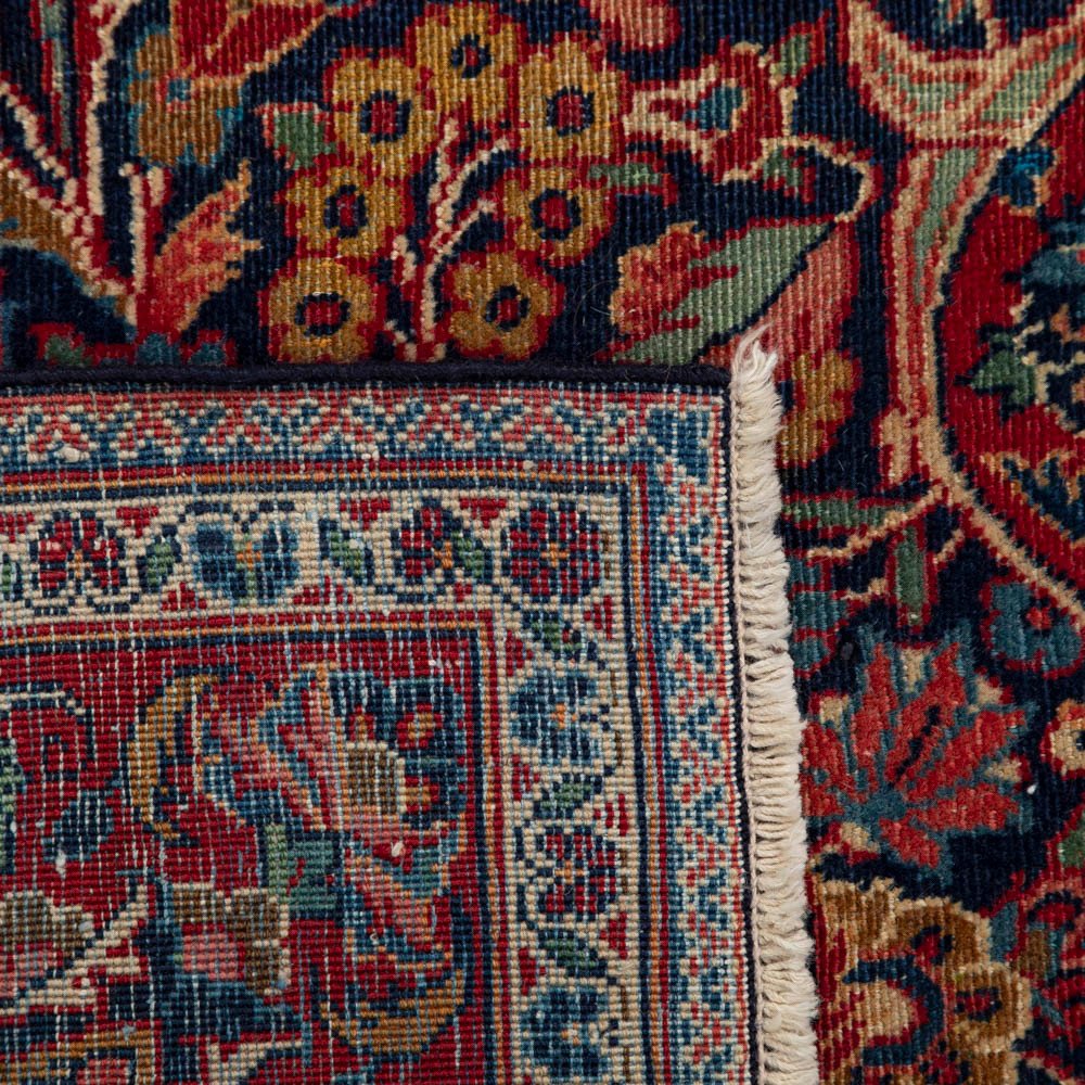Tapis Sarough Vintage noué à la main dans une merveilleuse composition de couleurs classiques Perse années 1930-photo-7