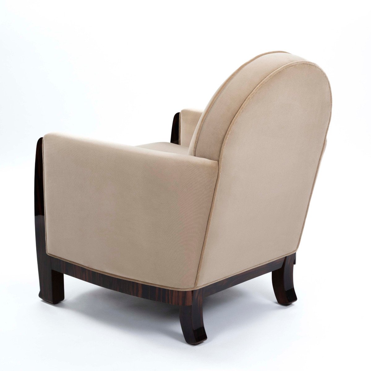 Paire d'élégants fauteuils Art Déco en bois de Macassar des années 1930-photo-3