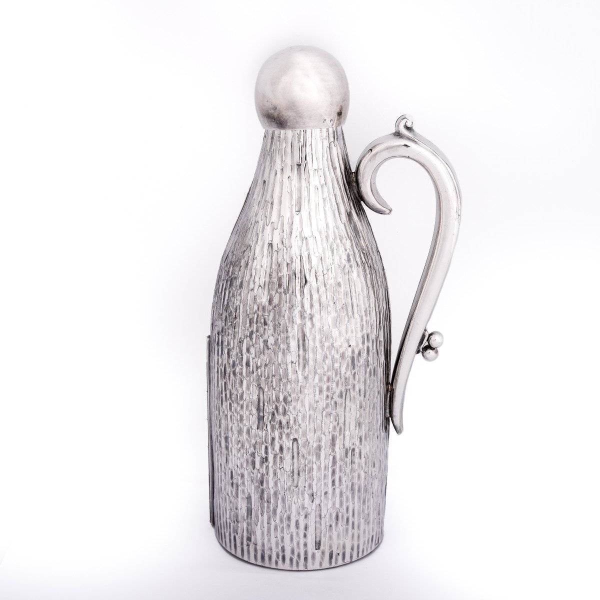 English Art Déco Wine Bottle Coat In Pure Silver England 1920s, Stamped-photo-2